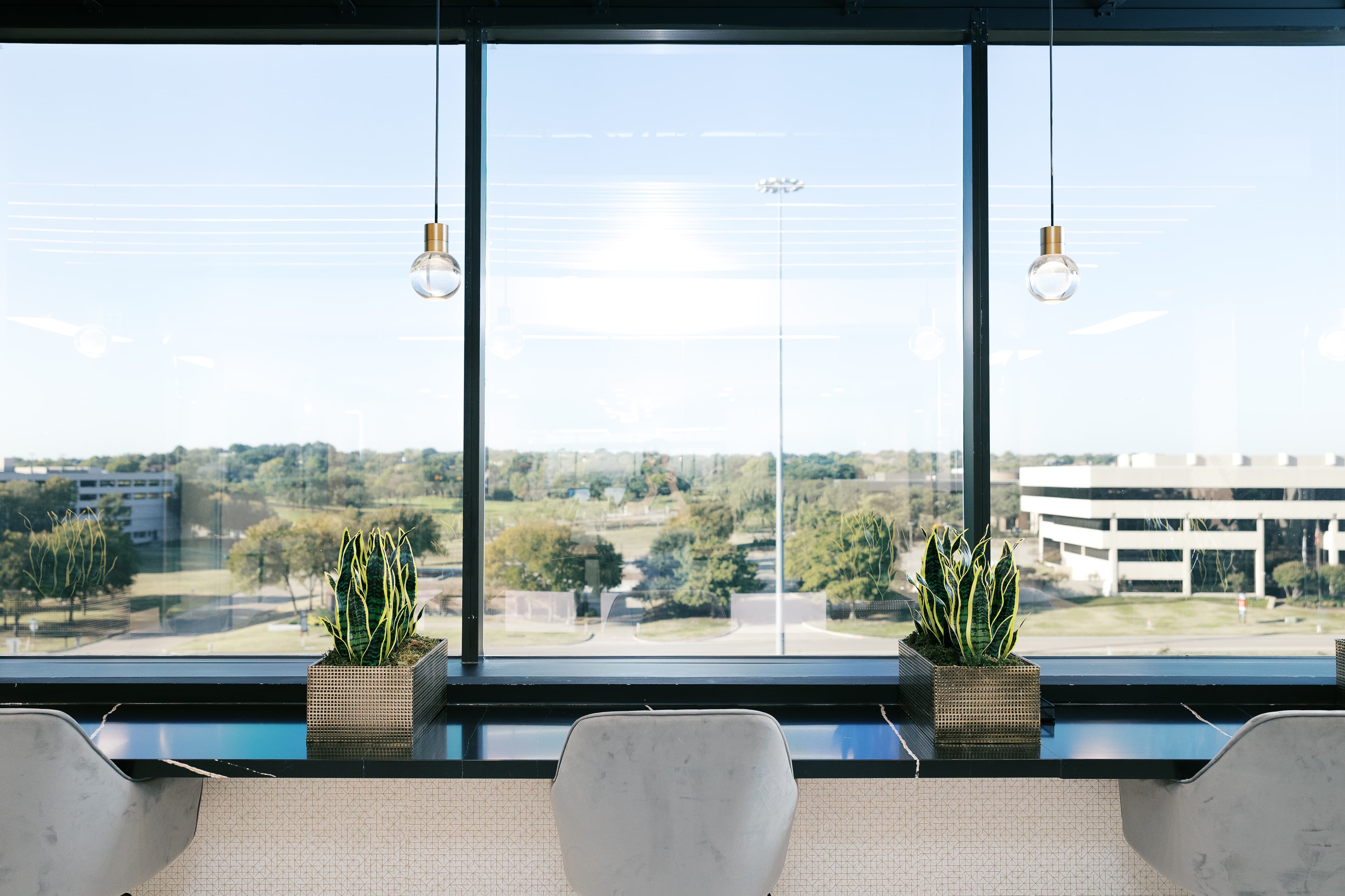 Hot desk overlooking the highway