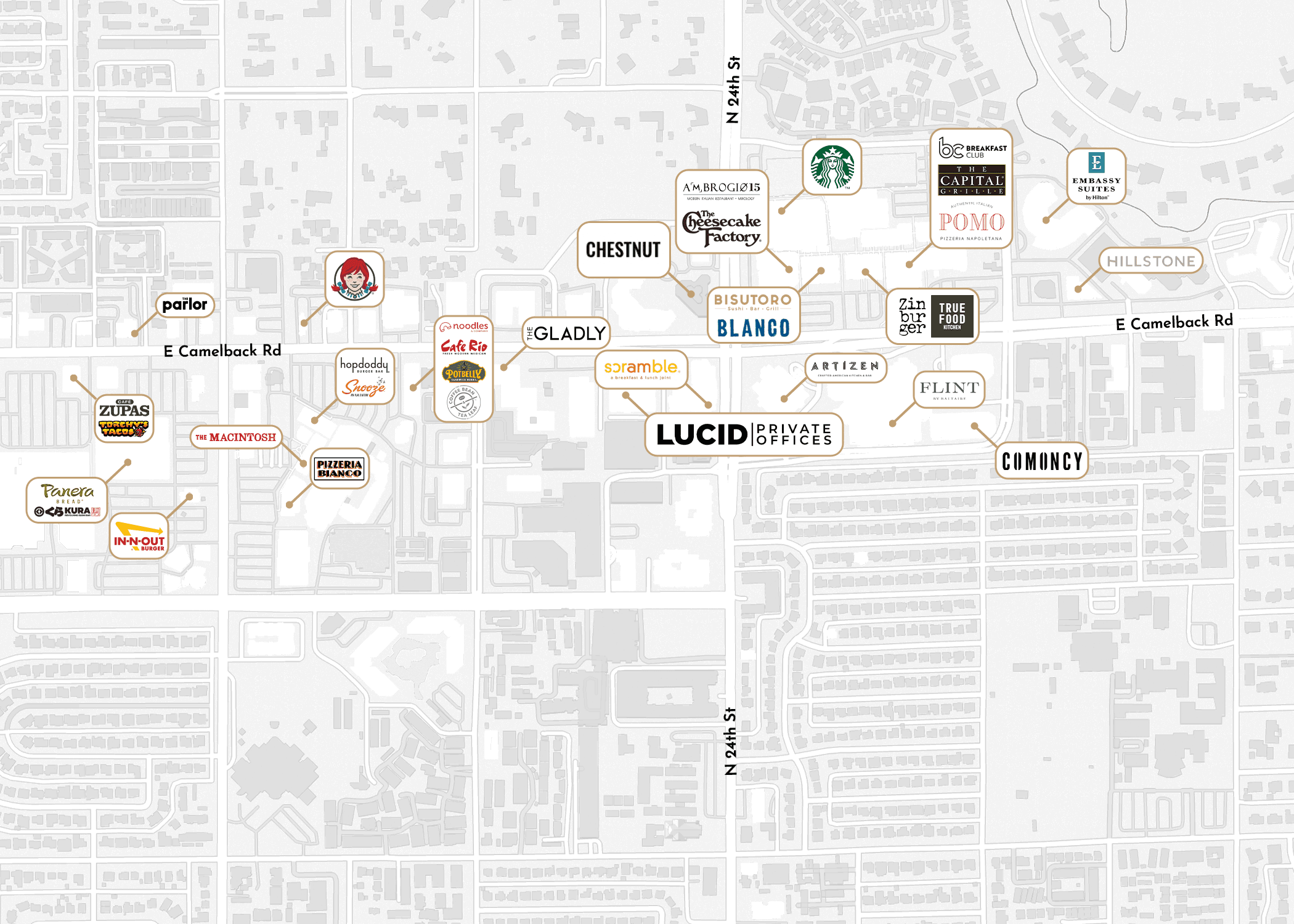 Restaurants and Bars near Lucid Private Offices Camelback Biltmore