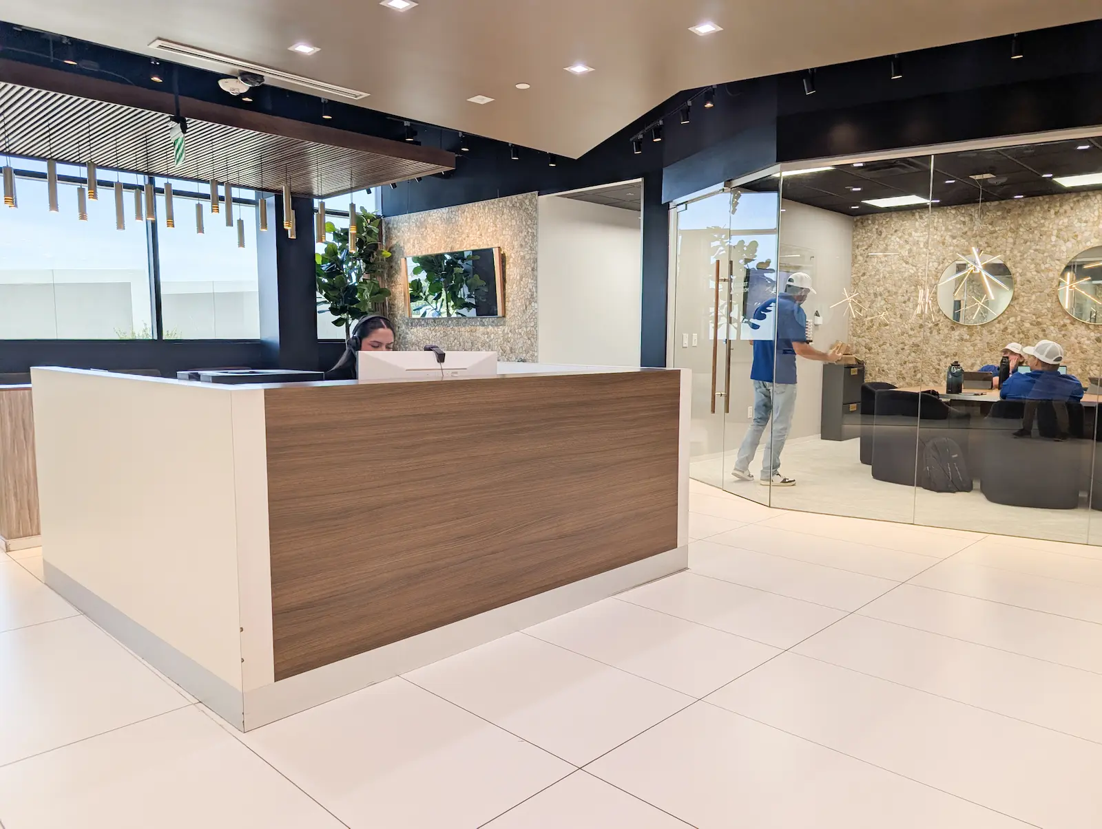 Reception area and nearby meeting room at Lucid Private Offices - Allen / Fairview